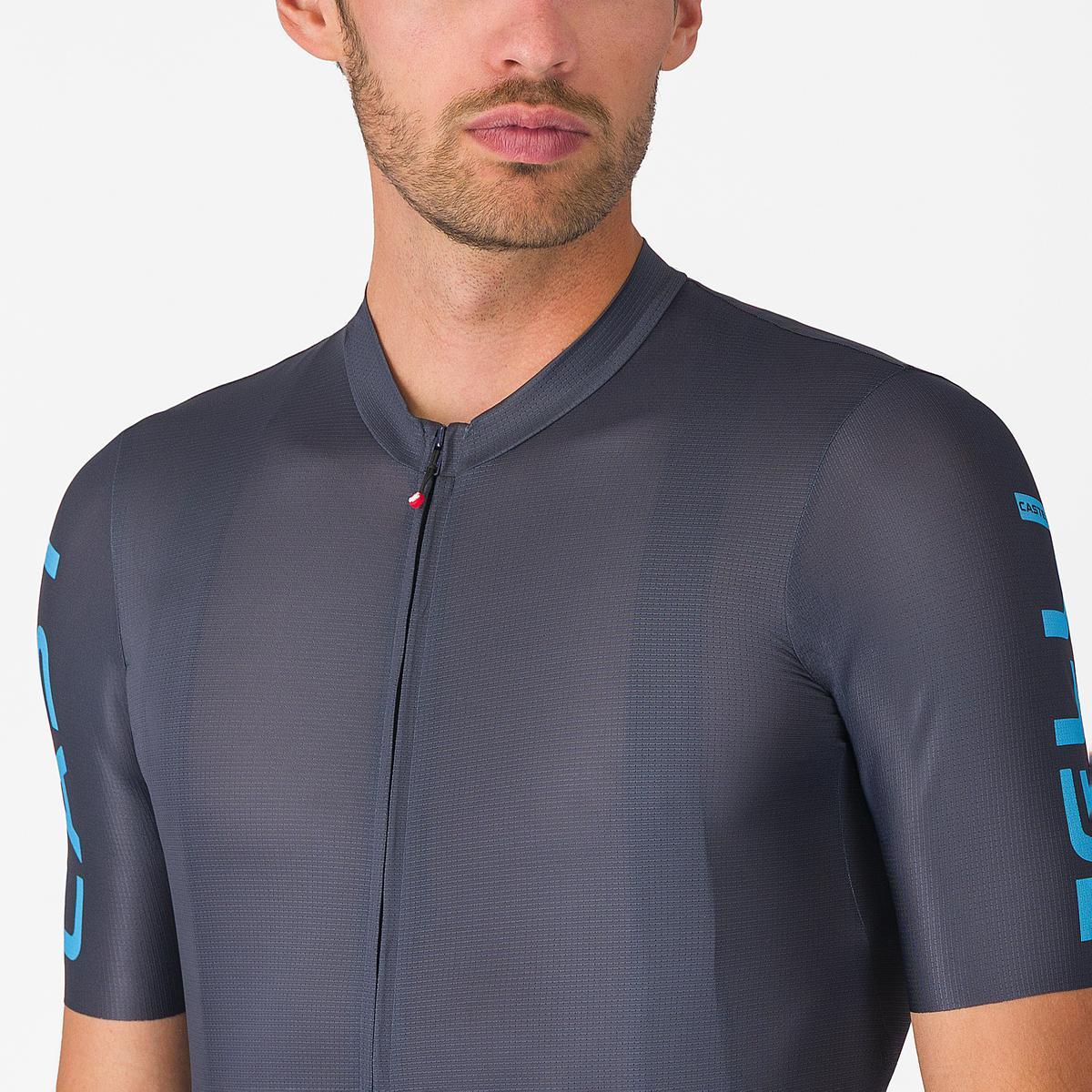 Tricou cu maneca scurta Castelli Entrata Apex, pentru barbati, albastru neon/albastru inchis L