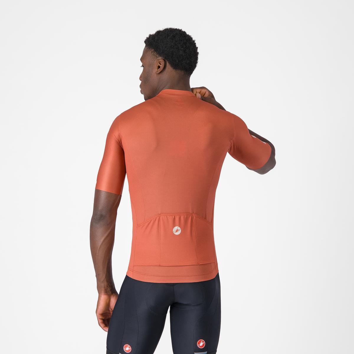 Tricou cu maneca scurta Castelli Entrata Apex, pentru barbati, paprika/arginitu M