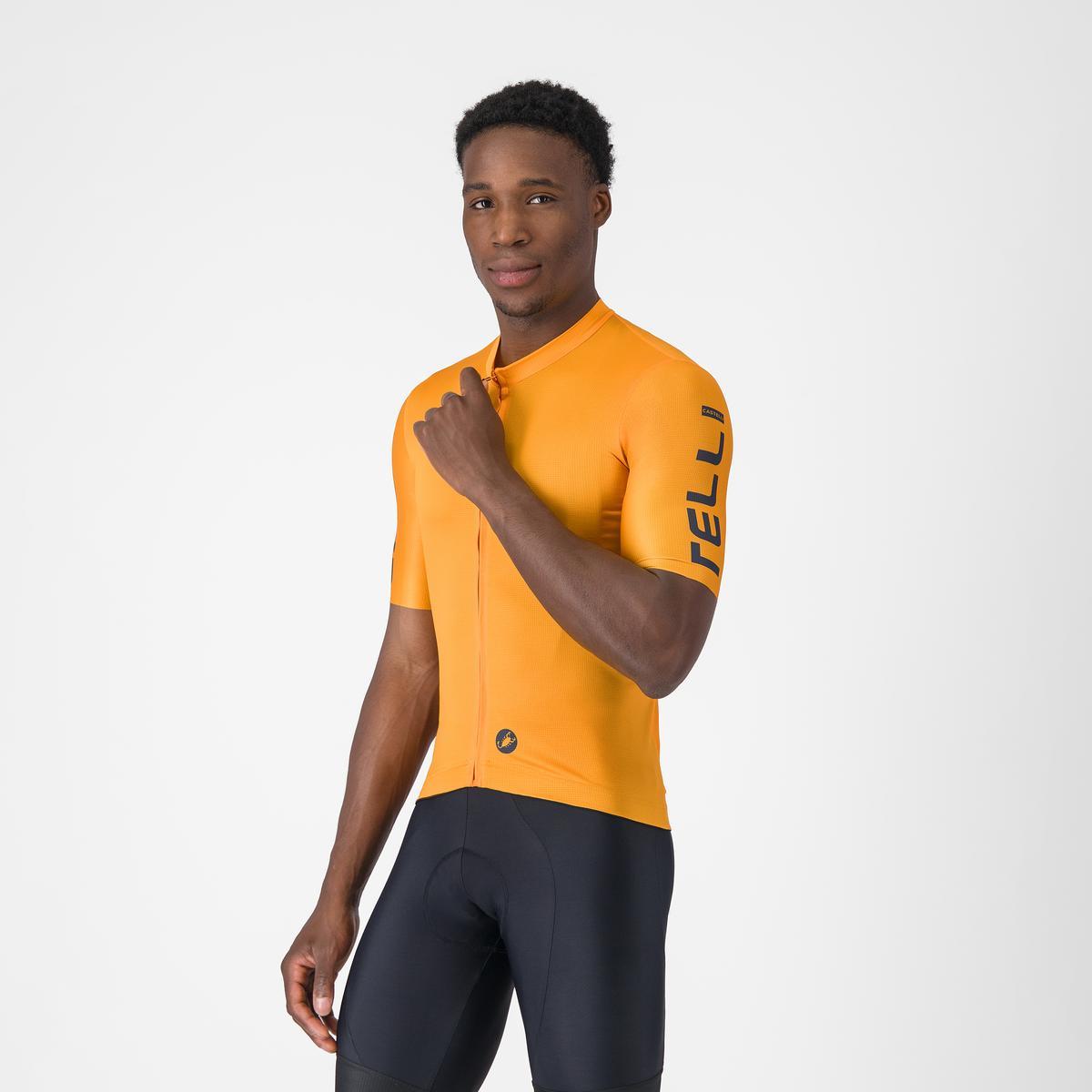 Tricou cu maneca scurta Castelli Entrata Apex, pentru barbati, portocaliu/albastru XXXL