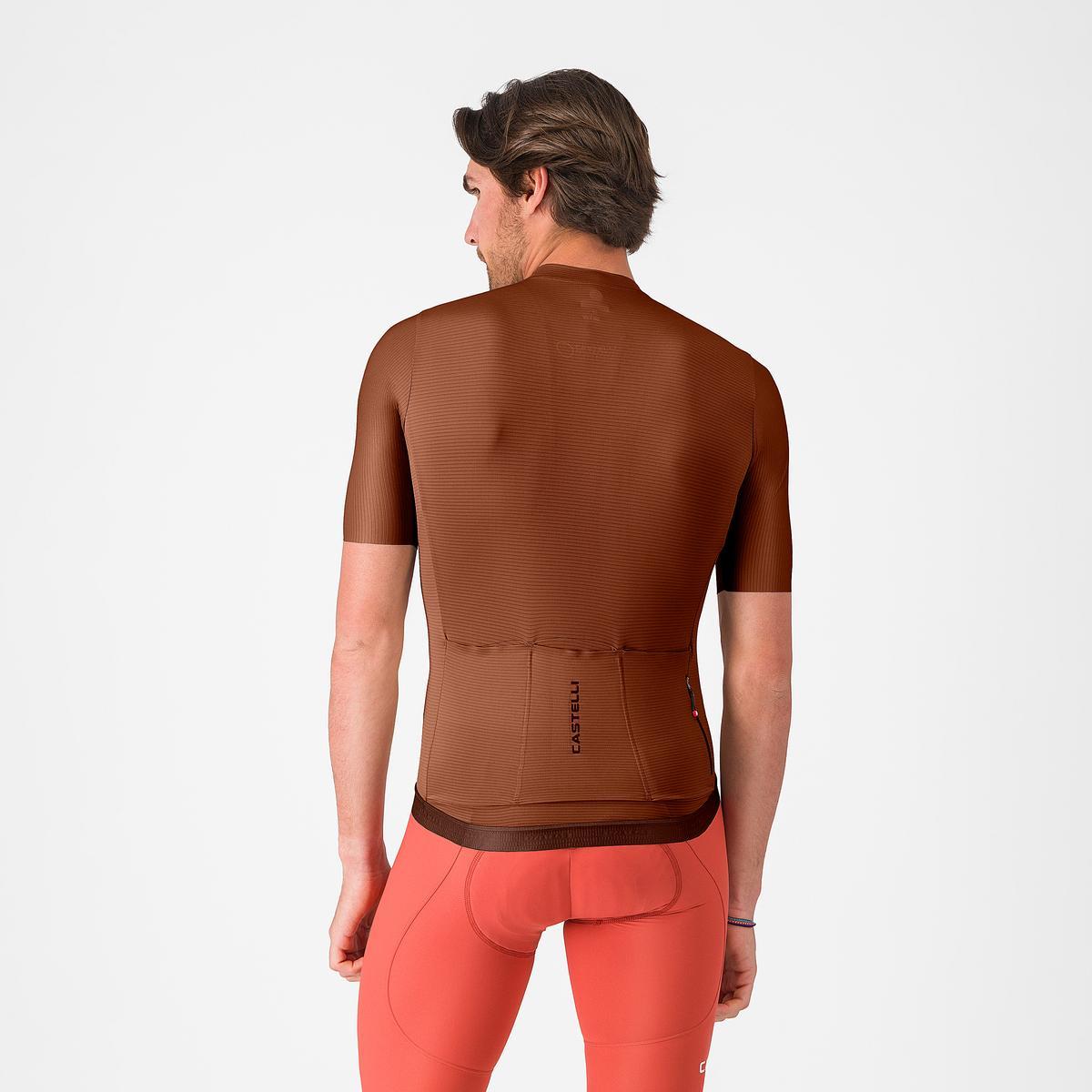 Tricou cu maneca scurta Castelli Espresso 2, pentru barbati, maro inchis XL