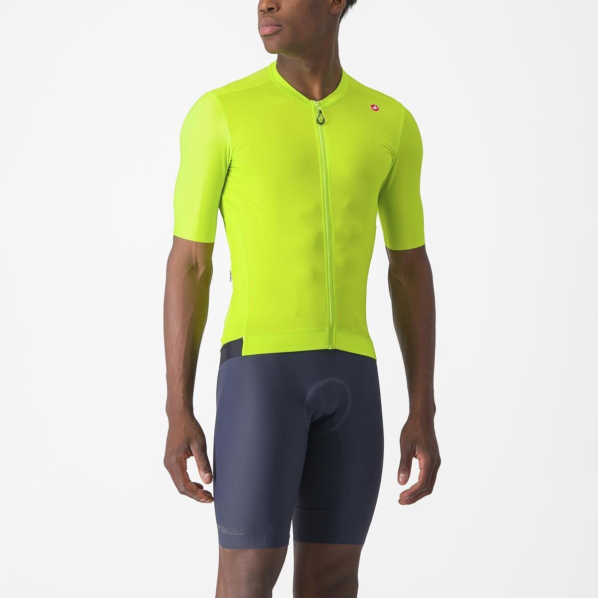 tricou cu maneca scurta castelli espresso galben fluo m 2