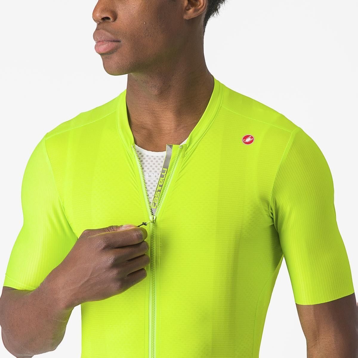 tricou cu maneca scurta castelli espresso galben fluo xxl 4