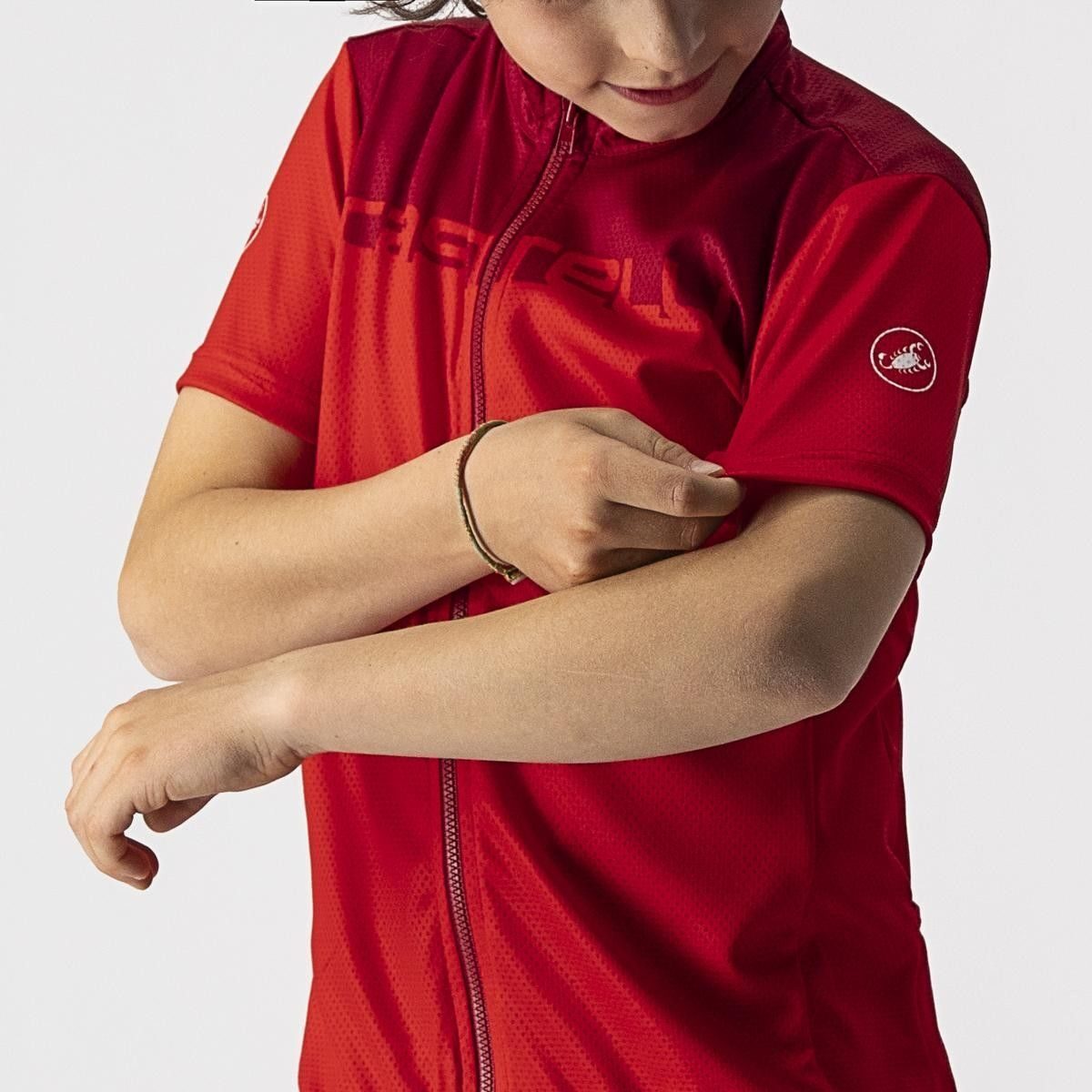 tricou cu maneca scurta castelli neo prologo pentru copii rosu visiniu 4a 2