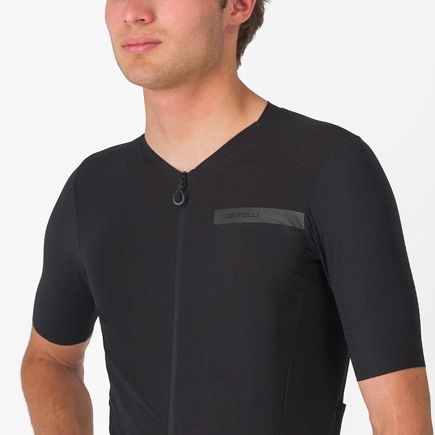 tricou cu maneca scurta castelli premio evo pentru barbati negru deschis negru m 5