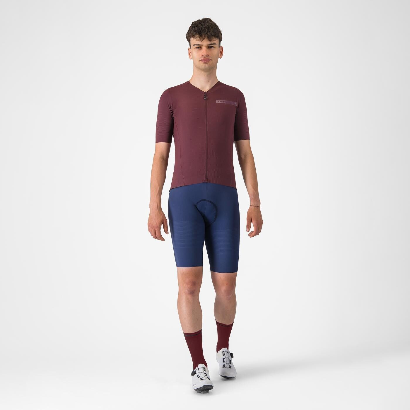 tricou cu maneca scurta castelli premio evo pentru barbati visiniu inchis l 4