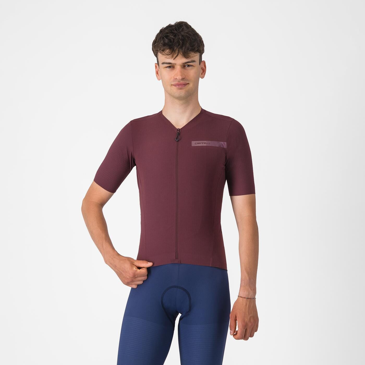 tricou cu maneca scurta castelli premio evo pentru barbati visiniu inchis l