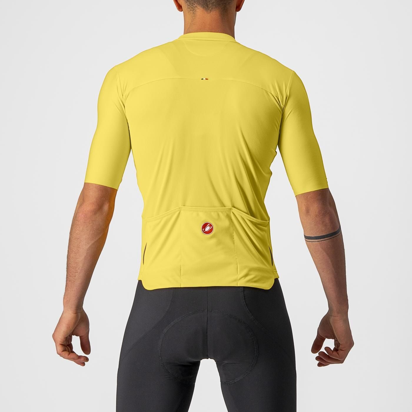 tricou cu maneca scurta castelli prologo 7 galben alb kaki l 1