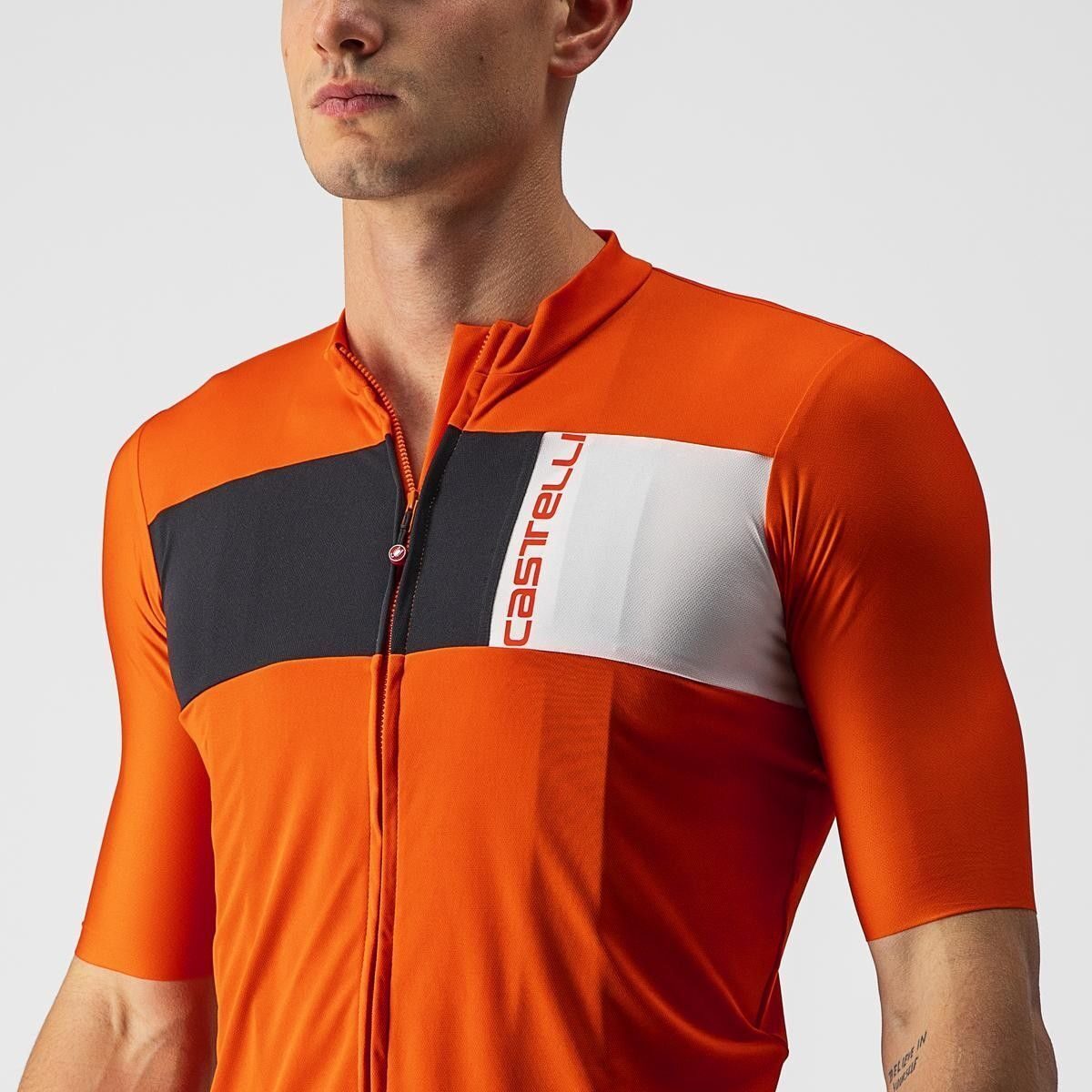 tricou cu maneca scurta castelli prologo 7 portocaliu antracit alb l 3