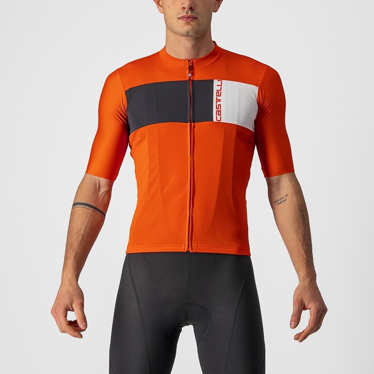 tricou cu maneca scurta castelli prologo 7 portocaliu antracit alb l