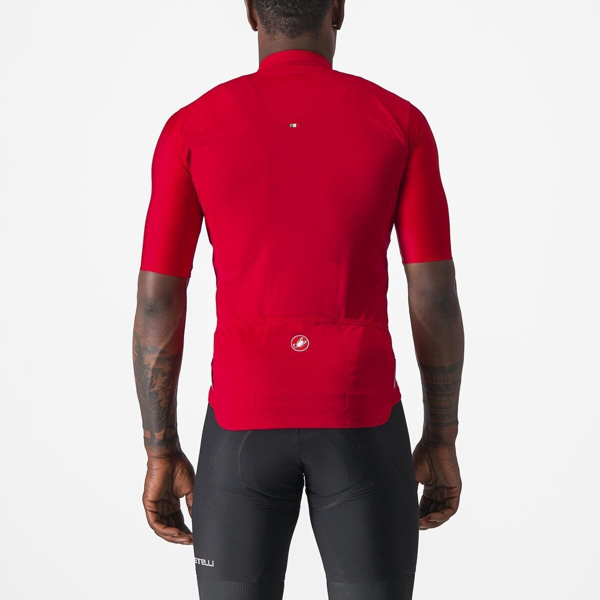 tricou cu maneca scurta castelli prologo 7 rosu alb negru m 1