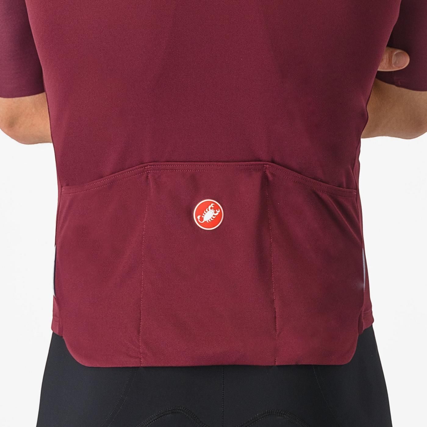 tricou cu maneca scurta castelli prologo 7 visiniu alb galben l 7