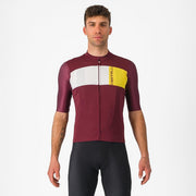 tricou cu maneca scurta castelli prologo 7 visiniu alb galben l