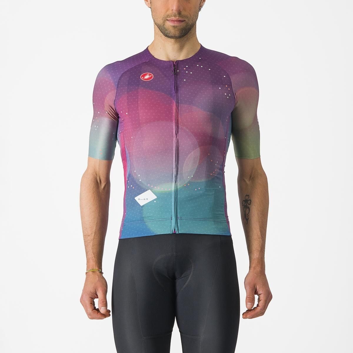 tricou cu maneca scurta castelli r a d mov multicolor xxl