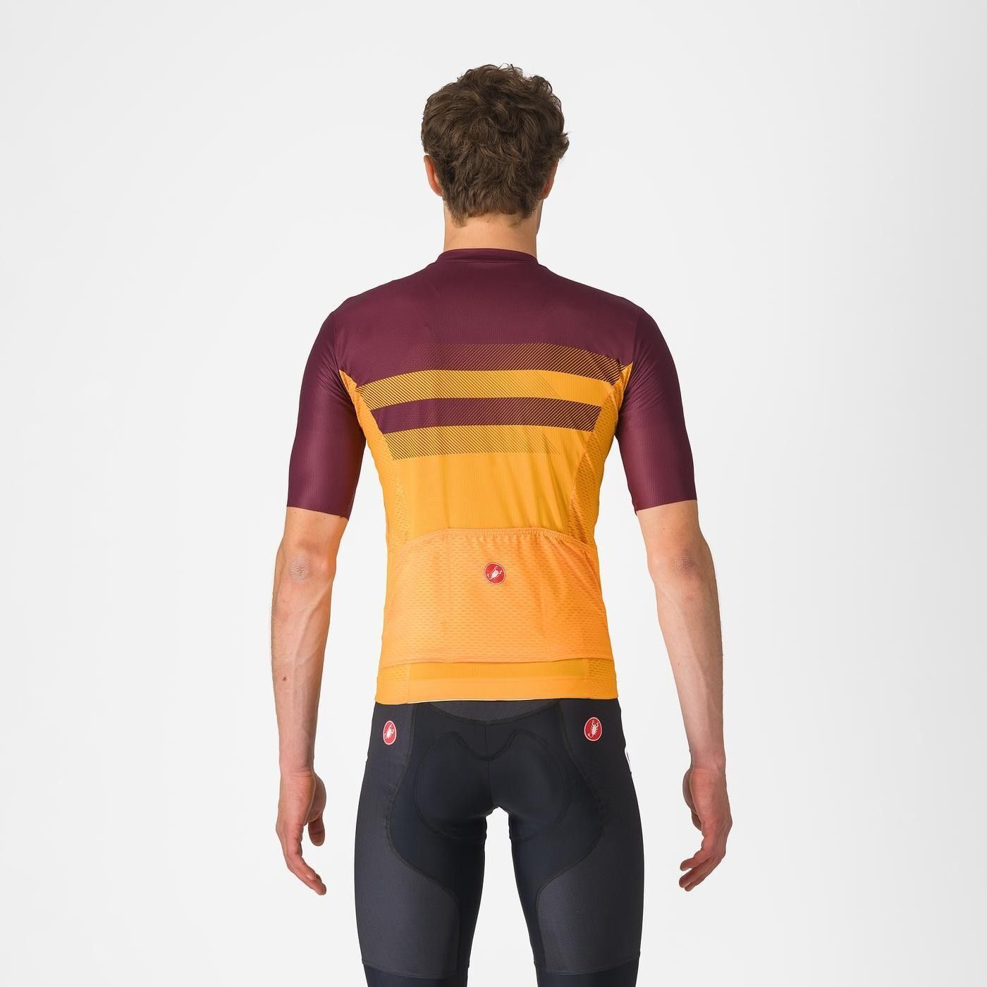 tricou cu maneca scurta castelli simbolo pentru barbati portocaliu aprins visiniu inchis xxl 4