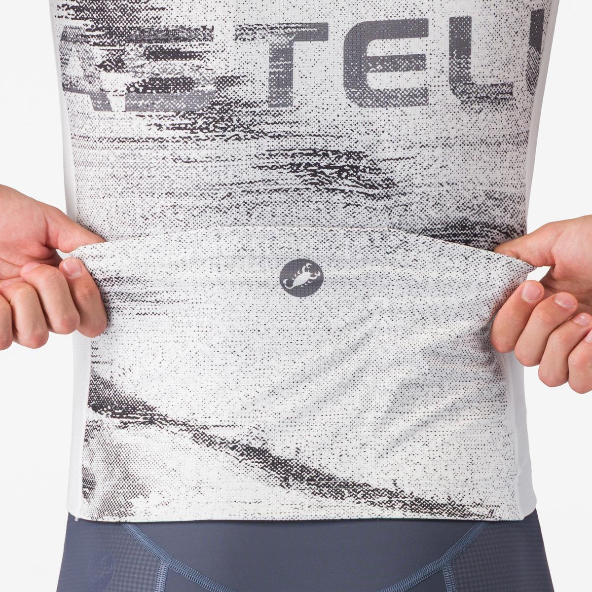 Tricou cu maneca scurta Castelli Stratus Logo, pentru barbati, alb/gri inchis L