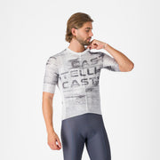 Tricou cu maneca scurta Castelli Stratus Logo, pentru barbati, alb/gri inchis XL