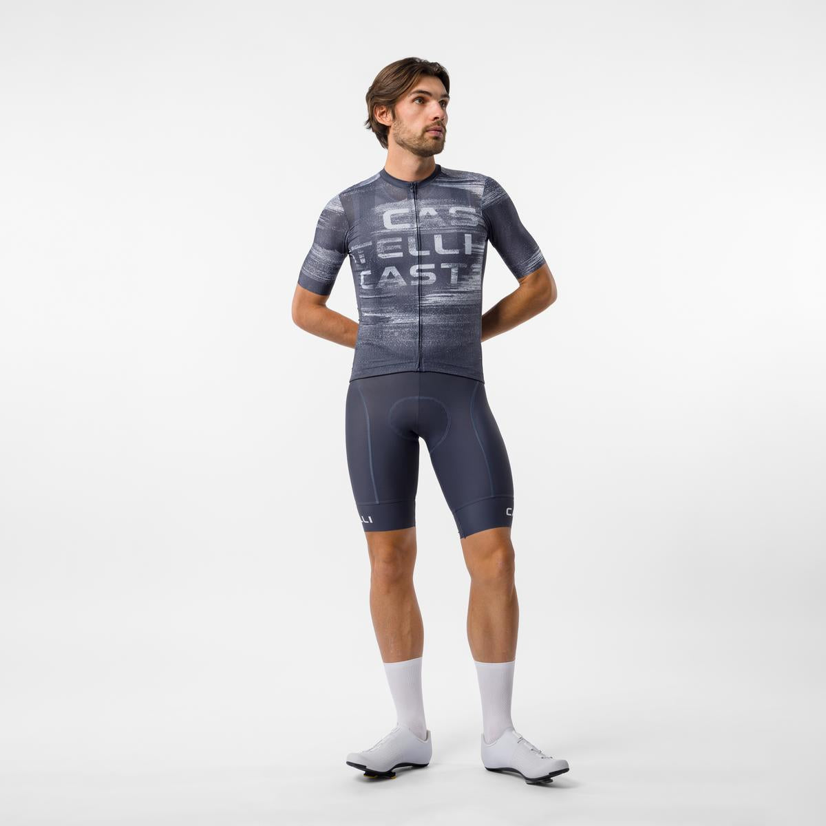 Tricou cu maneca scurta Castelli Stratus Logo, pentru barbati, twilight blue/winter sky M