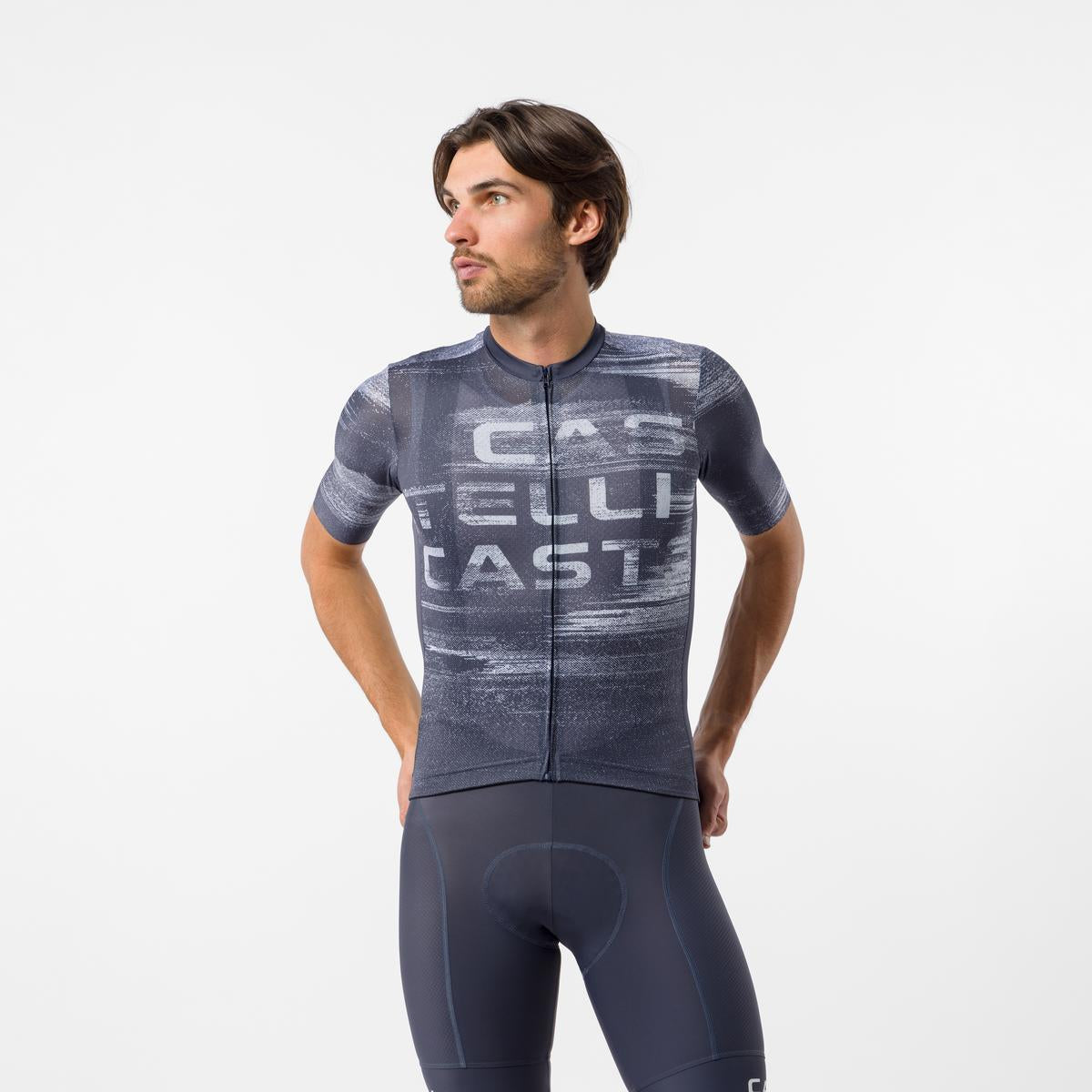 Tricou cu maneca scurta Castelli Stratus Logo, pentru barbati, twilight blue/winter sky M