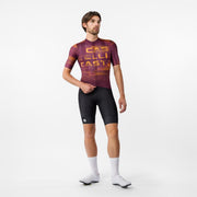 Tricou cu maneca scurta Castelli Stratus Logo, pentru barbati, twilight bordo/winter sky XL