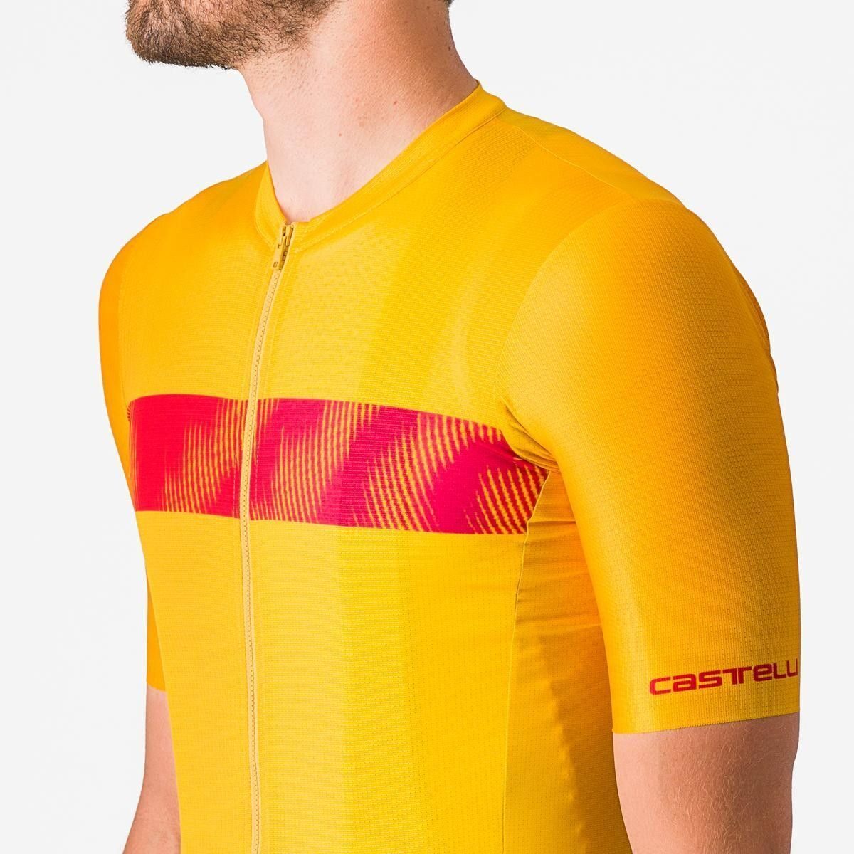 tricou cu maneca scurta castelli unlimited endurance galben rosu l 4