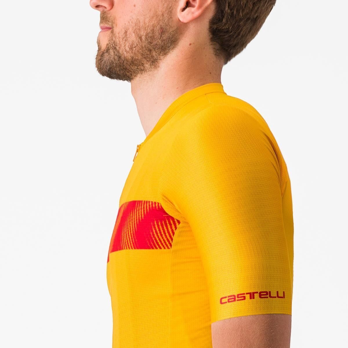 tricou cu maneca scurta castelli unlimited endurance galben rosu l 5