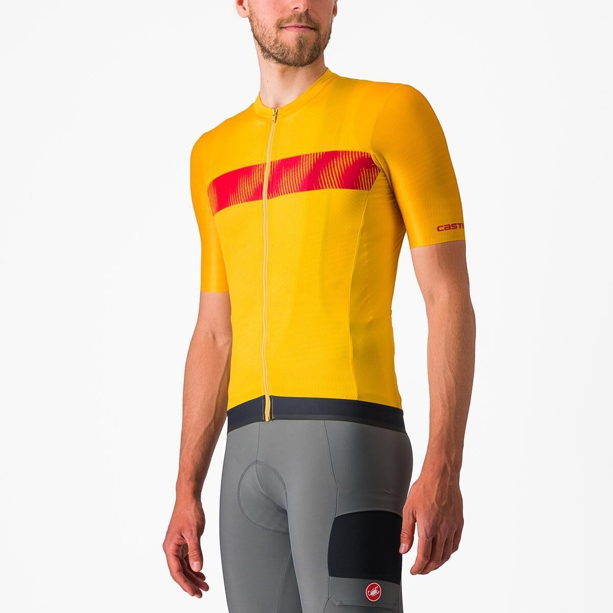tricou cu maneca scurta castelli unlimited endurance galben rosu s 2