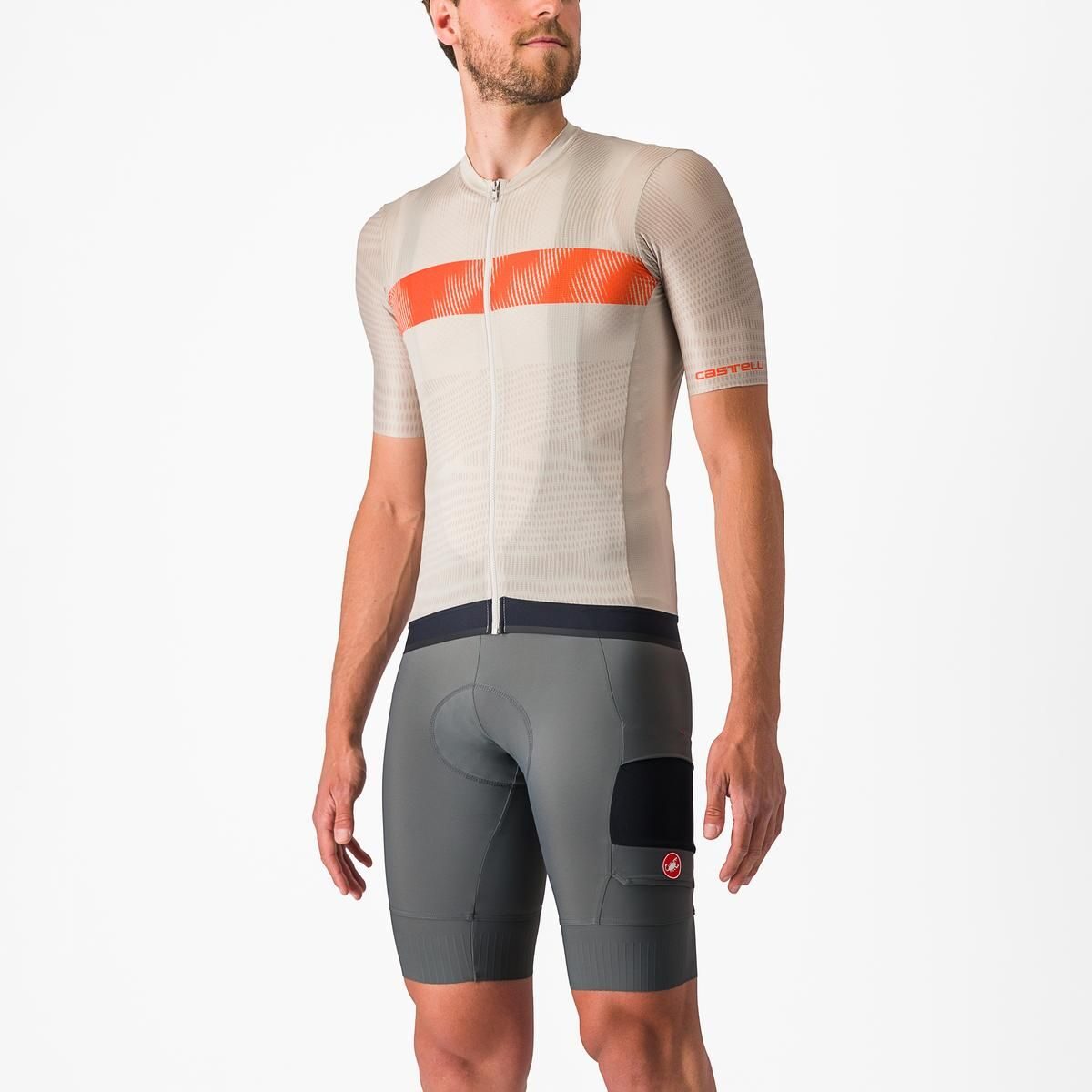 tricou cu maneca scurta castelli unlimited endurance gri portocaliu xxl 1