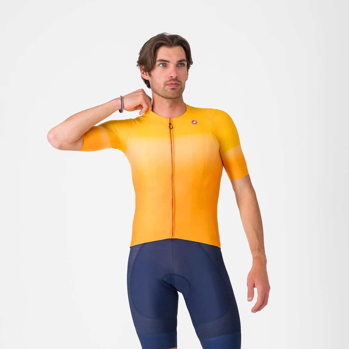 Tricou cu maneca scurta Castelli UPF, pentru barbati, portocaliu aprins, M