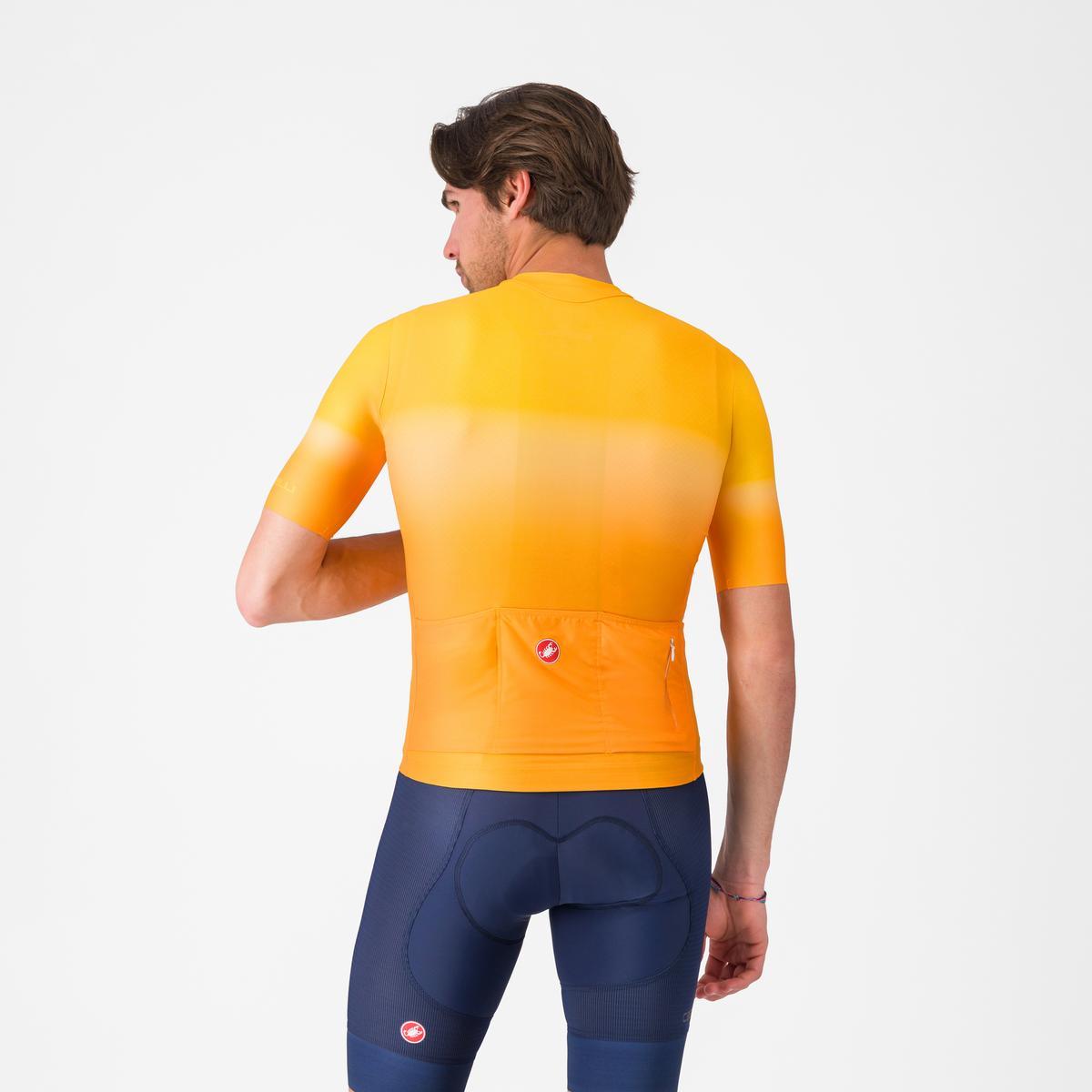 Tricou cu maneca scurta Castelli UPF, pentru barbati, portocaliu aprins, XXL