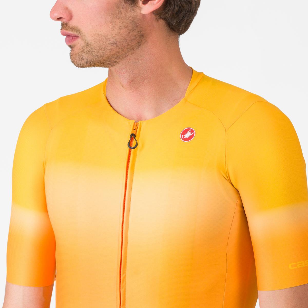 Tricou cu maneca scurta Castelli UPF, pentru barbati, portocaliu aprins, XXL