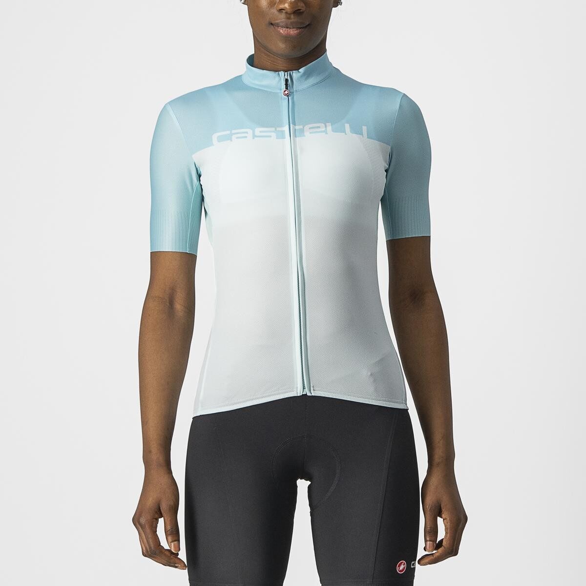 tricou cu maneca scurta castelli velocissima de dama alb bleu s