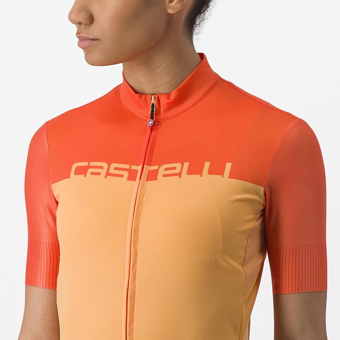 tricou cu maneca scurta castelli velocissima de dama galben portocaliu m 4