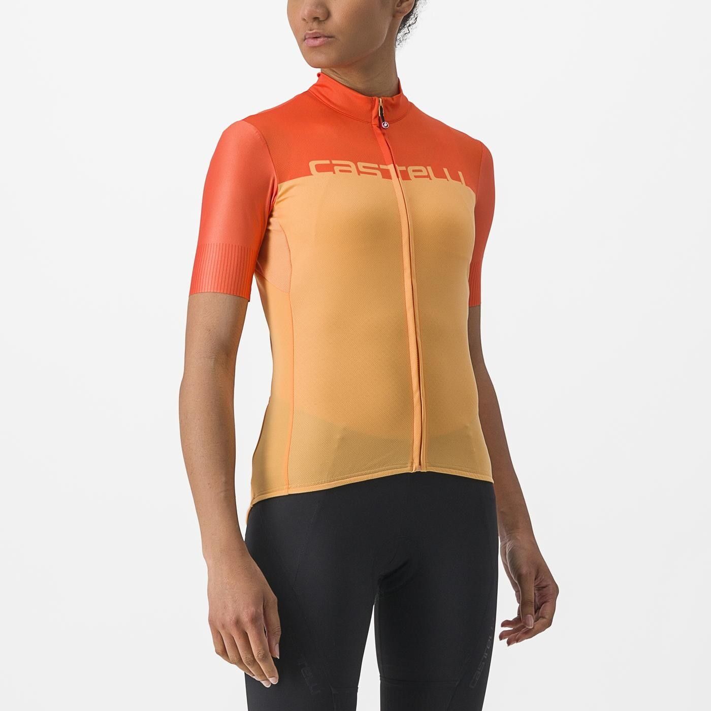 tricou cu maneca scurta castelli velocissima de dama galben portocaliu m