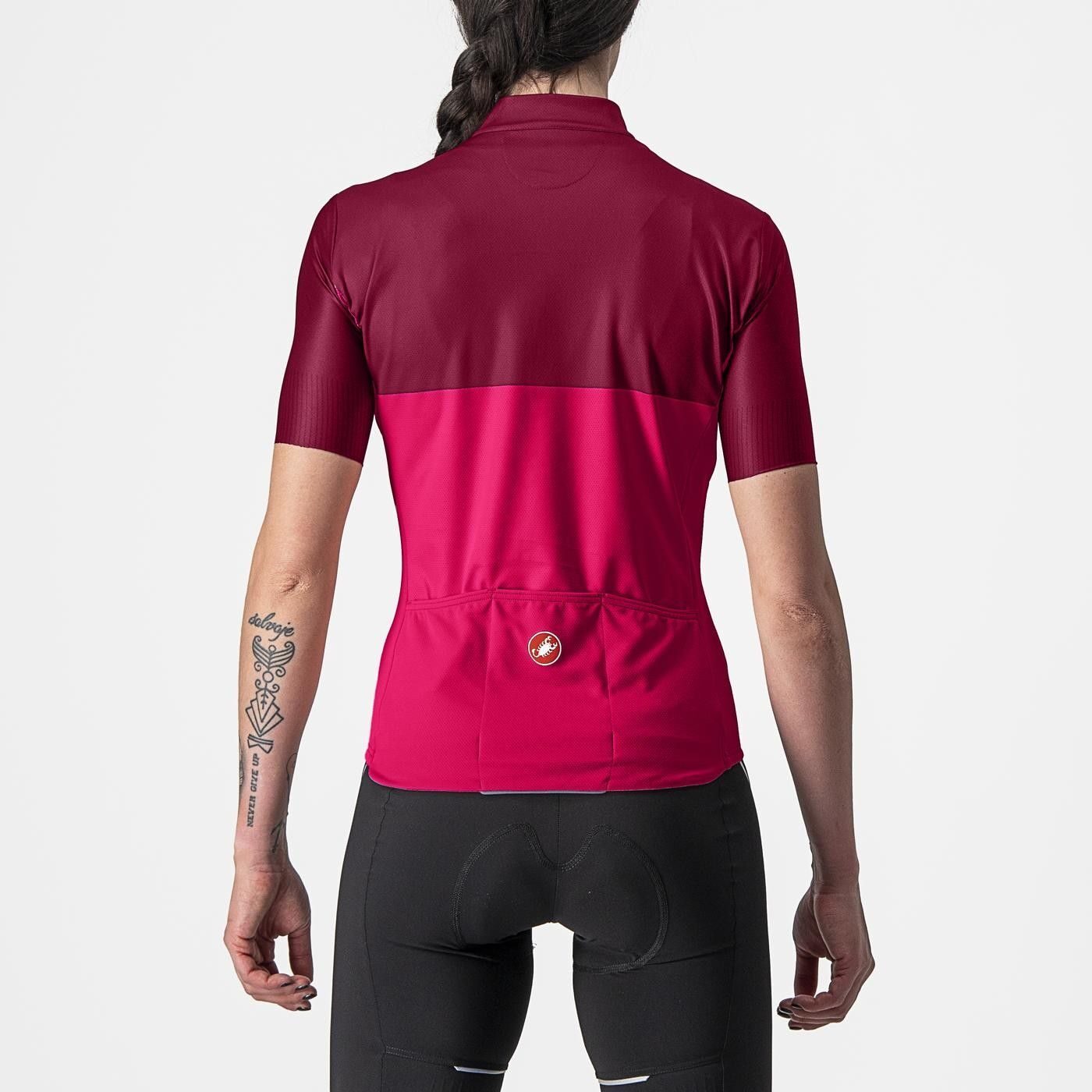 tricou cu maneca scurta castelli velocissima de dama rosu visiniu xs 1