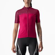 tricou cu maneca scurta castelli velocissima de dama rosu visiniu xs