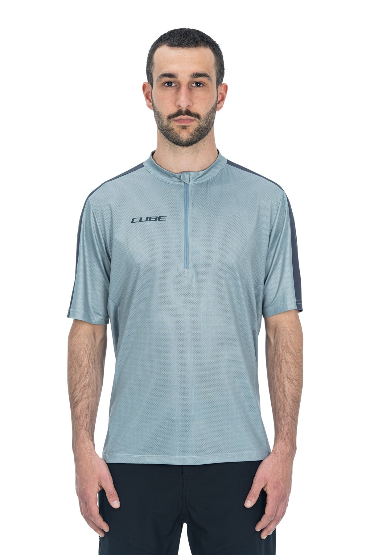 Tricou CUBE ATX Half Zip CMPT S/S Grey