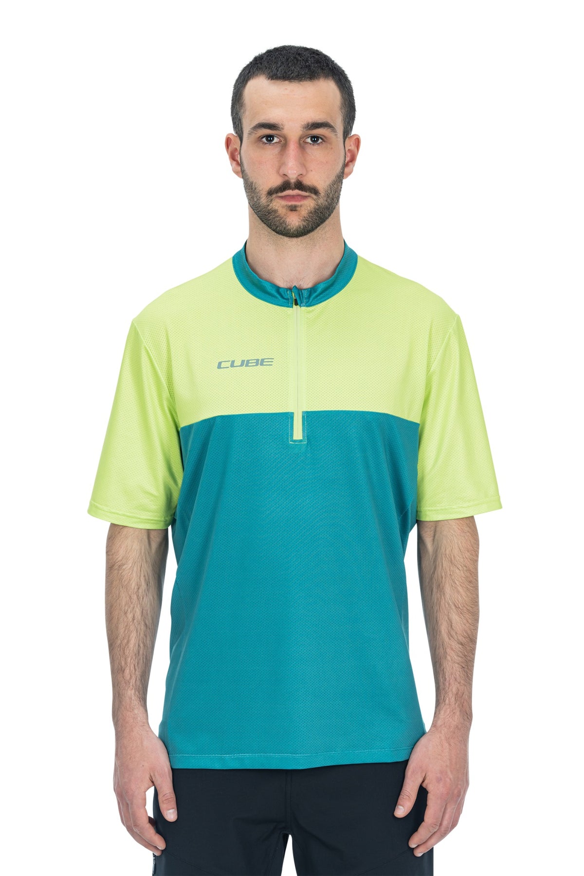 Tricou CUBE ATX Half Zip CMPT S/S Verde Lime