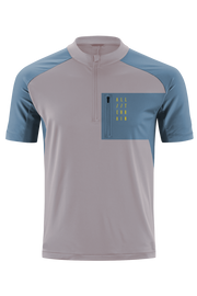Tricou CUBE ATX Jersey Half Zip S/S Beige Blue