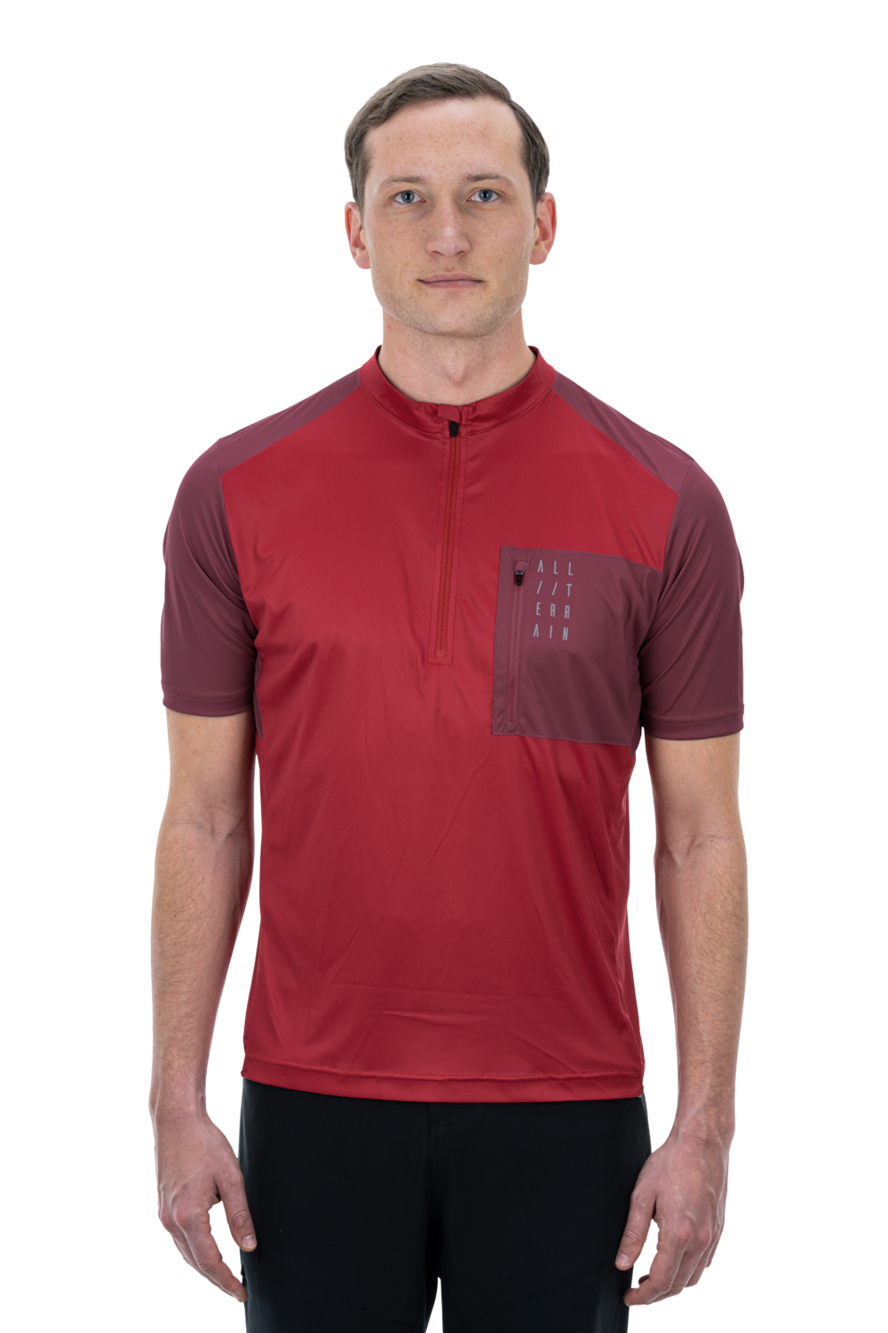 Tricou CUBE ATX Jersey Half Zip S/S Red