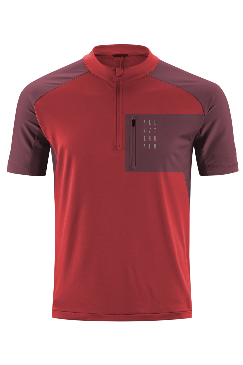 Tricou CUBE ATX Jersey Half Zip S/S Red