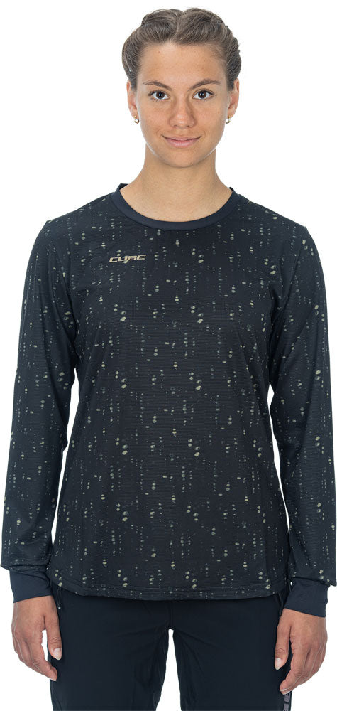 Tricou CUBE ATX WS Round Neck L/S Black Pattern