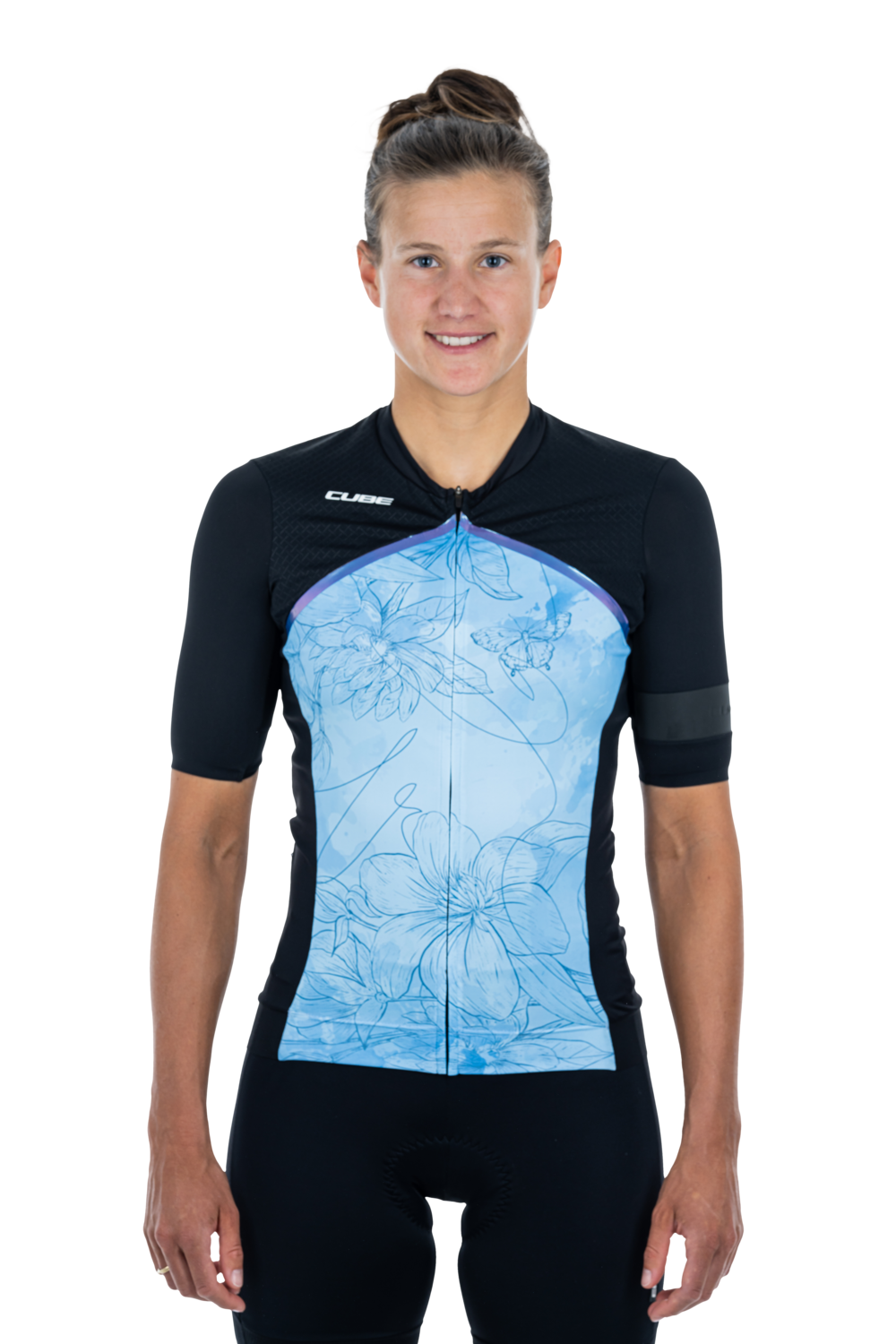 Tricou CUBE Blackline WS Jersey S/S Blue Pattern