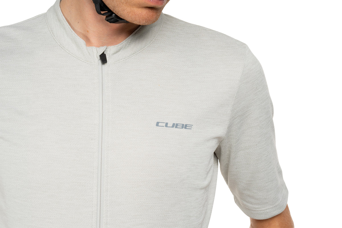 Tricou CUBE Gravel Full Zip Cargo S/S Light Grey