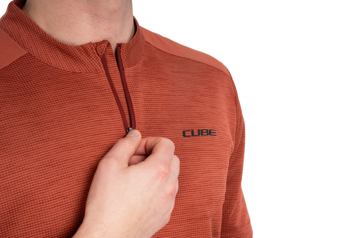 Tricou CUBE Half Zip CMPT S/S Red