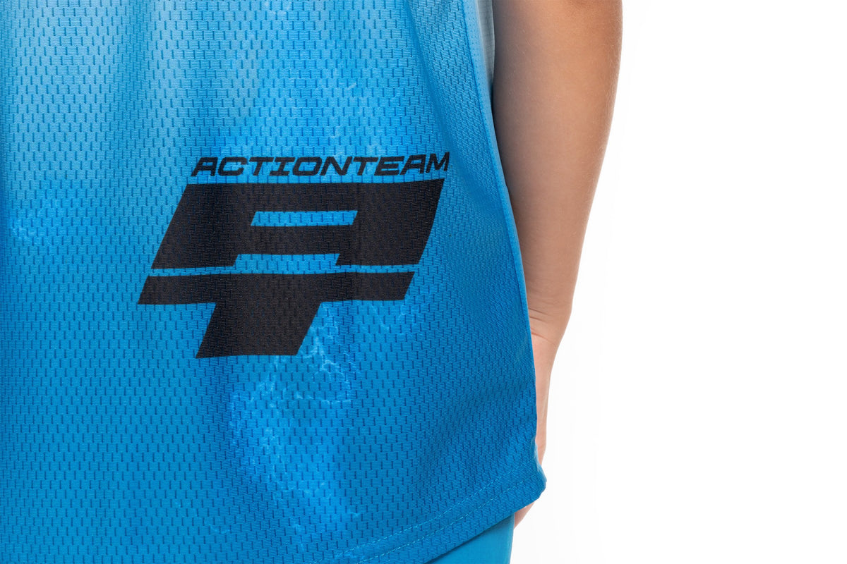 Tricou CUBE MTB Jersey Rookie x Actionteam S/S Blue/White