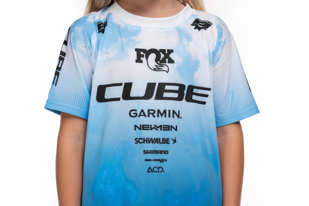 Tricou CUBE MTB Jersey Rookie x Actionteam S/S Blue/White