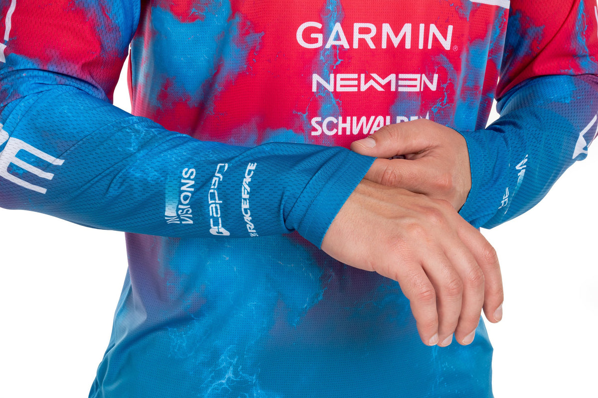 Tricou CUBE MTB Jersey x Actionteam L/S Blue/Green