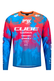 Tricou CUBE MTB Jersey x Actionteam L/S Blue/Green