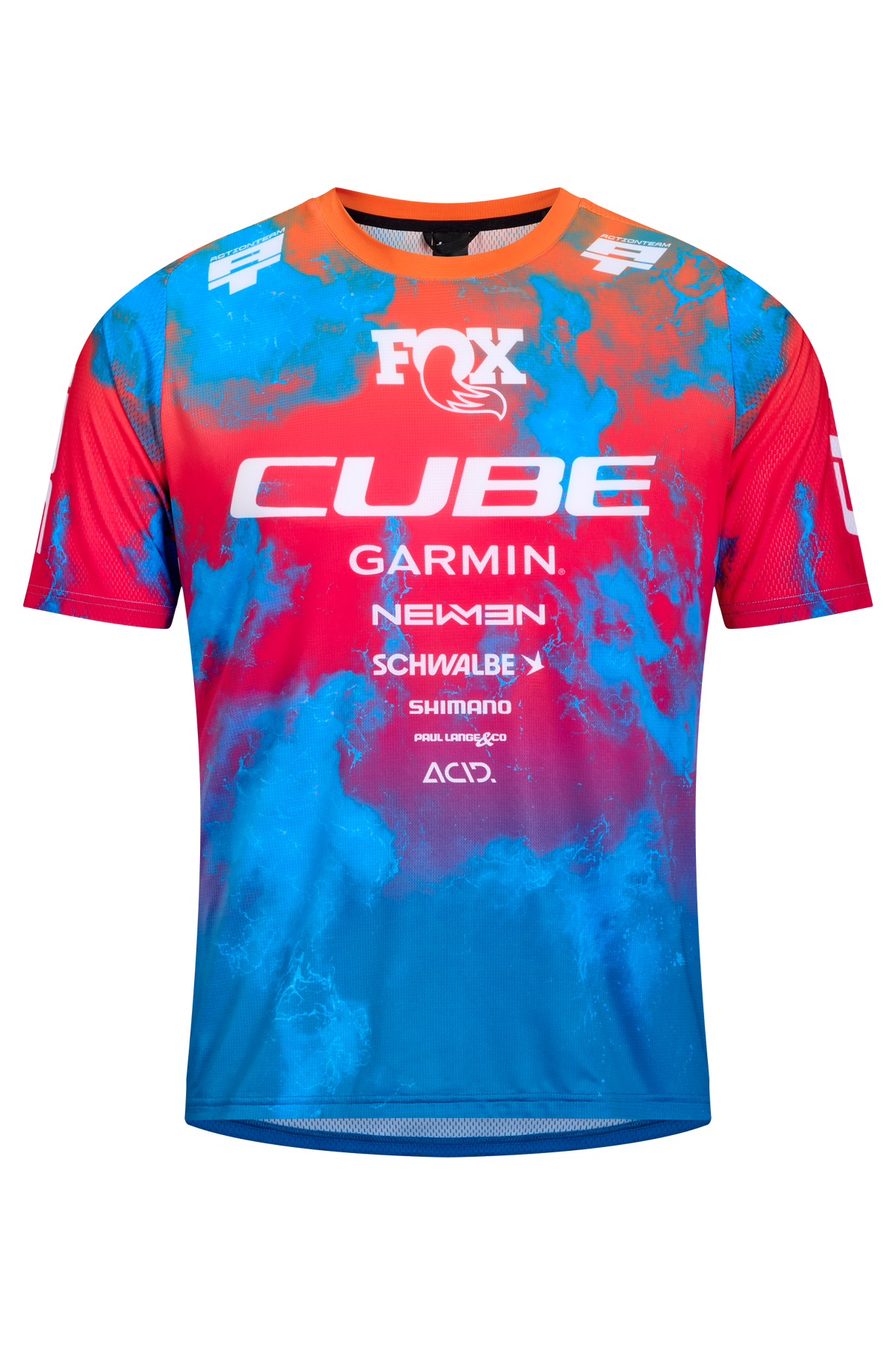 Tricou CUBE MTB Jersey x Actionteam S/S Blue/Green