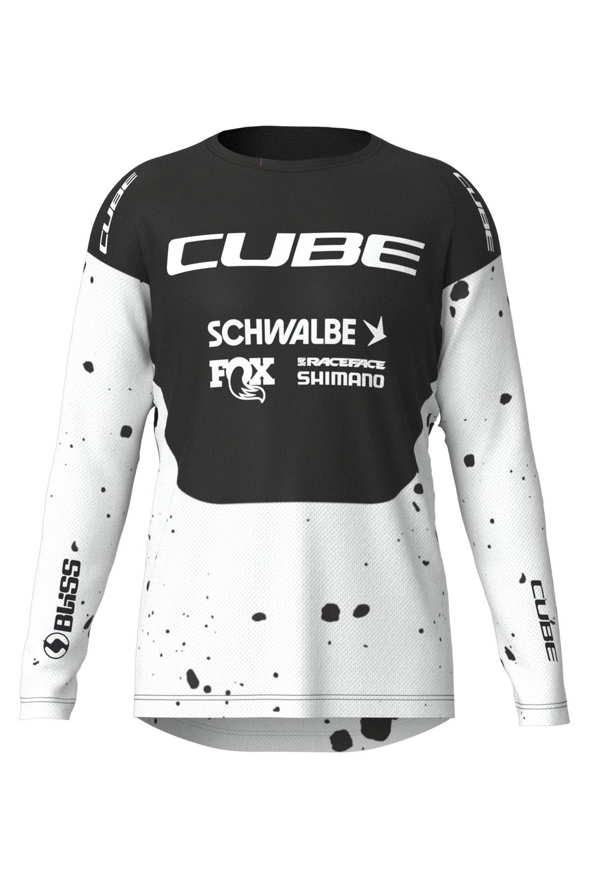 Tricou CUBE MTB WS x Factory Racingl/S Black/White
